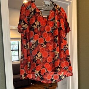 Sejour Red Floral Blouse